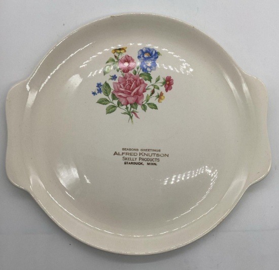 Early "Seasons Greetings Alfred Knutson Starbuck, Minn" Decorative Plate