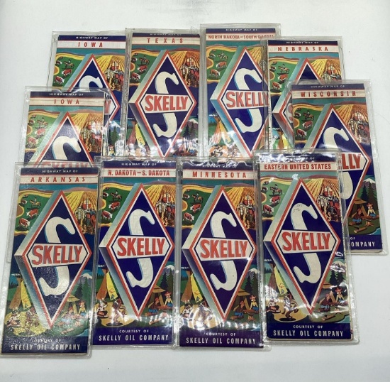 10 1950's Skelly Road Maps
