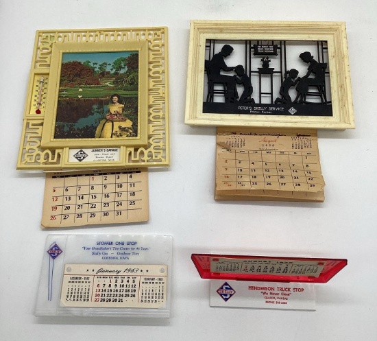 Four 1950's Skelly Calendars