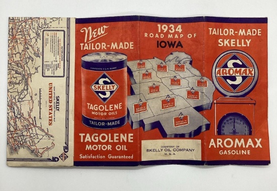 1934 Skelly Iowa Road Map