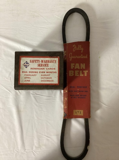Skelly Fan Belt and Service Reminder Card Box