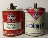 Two Skelly Tagolene 5 Gallon Oil Cans