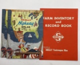 Two Skelly Atlas and Farm Record Book