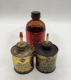 Two Skelly Handy Oilers & Spotine 1/2 Pint Jar