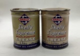 Two One Pound Skelly Grease Cans