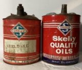 Two Skelly Oils 5 Gallon Cans
