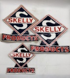Three Original Skelly Gasoline Pump Decals
