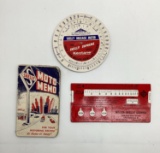 Two Skelly Mileage Meters and Moto Meter Booklet