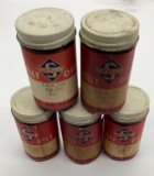 5 Skelly Oils Sample Jars