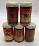 5 Skelly Oils Sample Jars