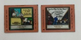 Two 1930's Skelly Lantern Slides w/ Touring Cars and Filling Stations