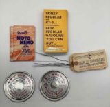Several Skelly Brochures, Barrel Tags, Moto Meters and Quart Lids