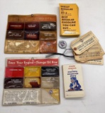 Skelly Barrell Lid, Tags, Oil Change Display Chart and Several Brochures