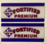 Two Skelly Fortified Premium Gas Pump Advertising Glass