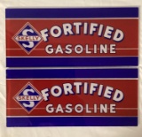 Two Skelly Fortified Gas Pump Advertising Glass