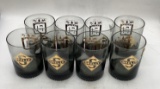 Eight Skelly Whiskey Glasses w/ Original Box