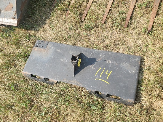 Plate with Reciever Hitch for Skid Steer