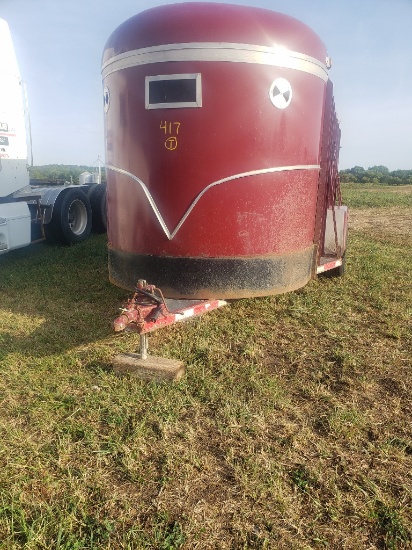 1985 Pioneer 16' Bumper Hitch Livestock Trailer