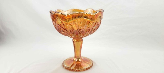 Beautiful 1950's Marigold Carnival Glass Candy Dish