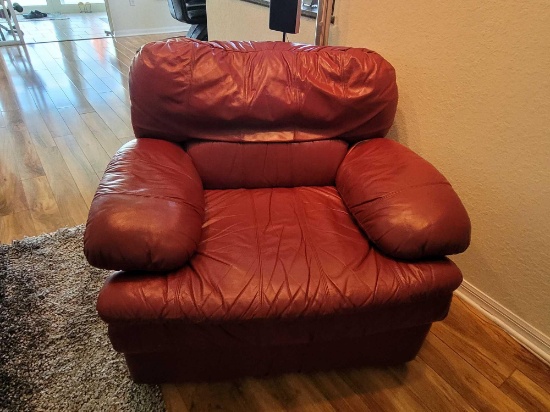 La-Z-Boy Red Overstuffed Comfy Chair
