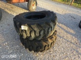 2 - 14-17 SKID STEER TIRES AND RIMS