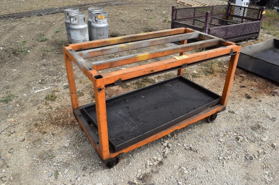 ORANGE ROLLING CART