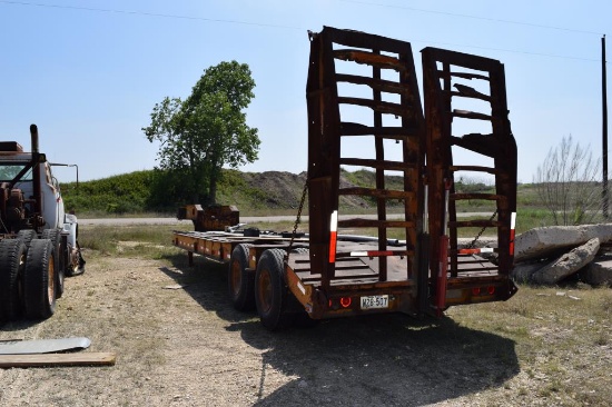 1974 BIRMINGHAM 30' TANDEM DUAL TRAILER W/ HYDRUALIC FOLD DOWN RAMPS (VIN # DX125) (TITLE  ON HAND A