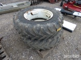 2 - 380/85R28 TIRES AND RIMS