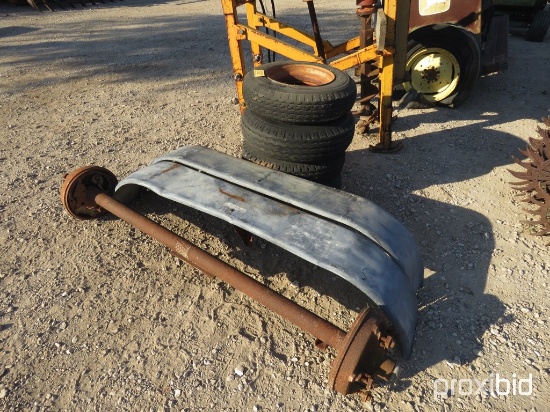AXLE, TIRES AND RIM AND FENDER