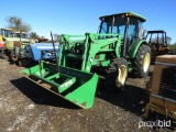 JD 5520 TRACTOR W/ JD 541 SELF LEVELING LOADER AND HAY SPEAR (SHOWING APPX 1,414 HOURS) (SERIAL # LV