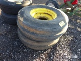 2 - JD 10.00 X 16 TRACTOR TIRES AND RIMS