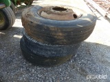 3 - 11R 24.5 TIRES AND 2 RIMS