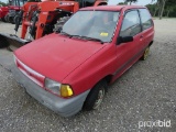 1988 FORD FESTIVA CAR (NO KEY) (VIN # KNJBT06K2J6162409) (TITLE ON HAND AND WILL BE MAILED CERTIFIED