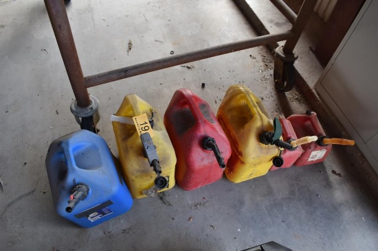6 ASSORTED GAS CANS (NOTE: ITEMS TO BE PAID FOR AND PICKED UP SATURDAY JUNE