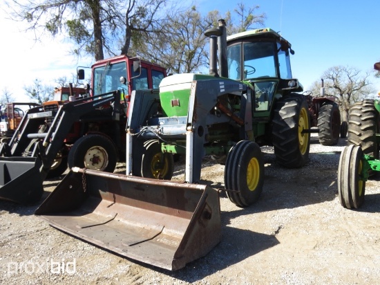 JD 4430 TRACTOR W/ ALLIED 580 LOADER (SHOWING APPX 6,145 HOURS,UP TO BUYER TO DO THEIR DUE DILLIGENC