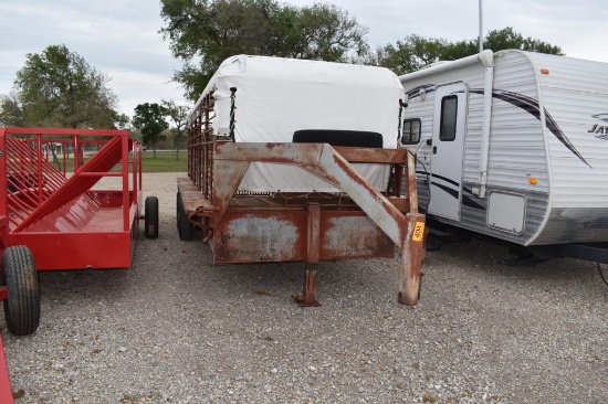 1980 6' X 20' GOOSENECK CATTLE TRAILER (PLATE # FLYG21) (REGISTRATION PAPER ON HAND AND WILL BE MAIL