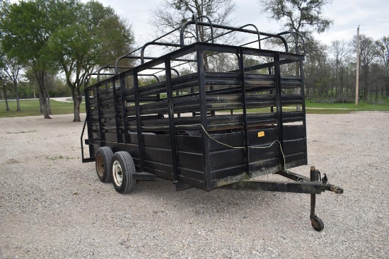 6' X 14' CATTLE TRAILER (PLATE # 162433K) (REGISTRATION PAPER ON HAND AND WILL BE MAILED CERTIFIED W