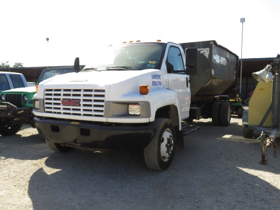 2005 GMC 5500 DUMPSTER TRUCK (VIN # 1GDG5C1E15F908517) (SHOWING APPX 206,554 MILES, UP TO BUYER TO D