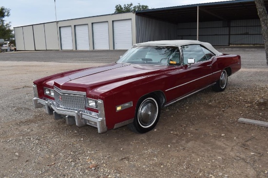 1975 CADILLAC ELDORADO CAR (VIN # 6L67S5Q287167) (SHOWING APPX 33,894 MILES, UP TO BUYER TO DO THEIR