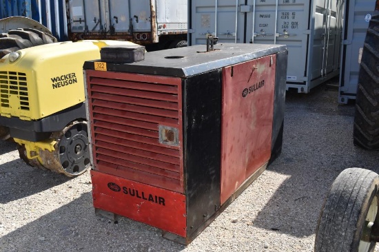 SULLAIR 185 AIR COMPRESSOR (SWITCH START, NO KEY) (SERIAL # 004-133023) (SHOWING APPX 1,307 HOURS, U