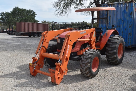 KUBOTA M7040 TRACTOR W/ KUBOTA LA1153 LOADER (SERIAL # 58497) (SHOWING APPX 2,225 HOURS, UP TO BUYER