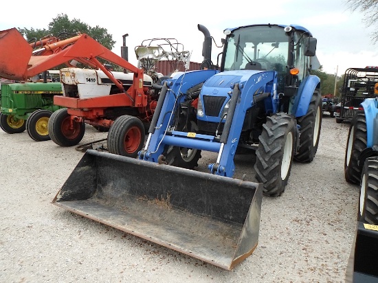 NH T4-100 TRACTOR W/ NH 655TL LOADER (SERIAL # ZHLE50095) (SHOWING APPX 982 HOURS, UP TO BUYER TO DO