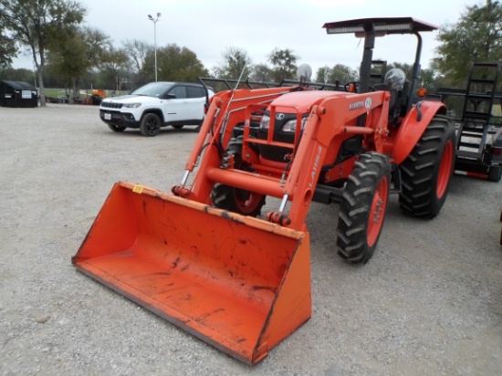 KUBOTA M6060 TRACTOR W/ KUBOTA LA1154 LOADER (SERIAL # 59120) (SHOWING APPX 924 HOURS, UP TO BUYER T