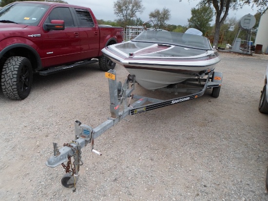 1986 GLASTRON CARLSON BOAT W/ YAMAHA 115 ENGINE AND SPORTSMAN TRAILER (BOAT VIN # CN005311B686) (MOT