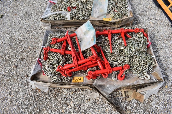 16 - 5/16" X 20' CHAINS AND 8 BOOMERS