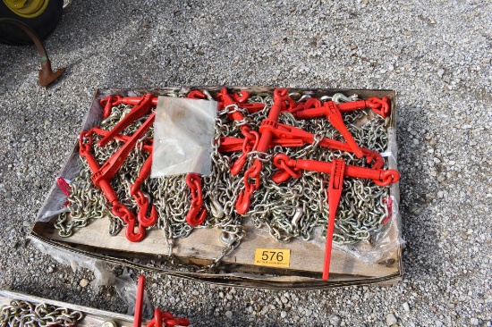 16 - 5/16" X 20' CHAINS AND 8 BOOMERS