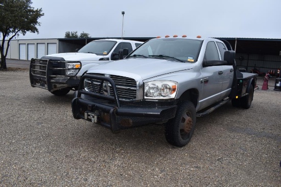2008 DODGE 3500 CUMMINS DIESEL PICKUP (VIN # 3D7MX48A38G210641) (SHOWING APPX 187,696 MILES, UP TO B