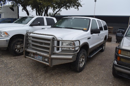 2005 FORD EXCURSION POWERSTROKE (NOT RUNNING) (VIN # 1FMSU45P15ED43478) (UNKNOWN MILES, UP TO BUYER
