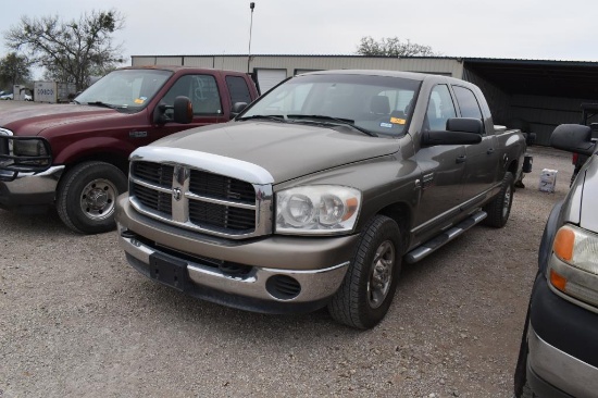 2007 DODGE 2500 PICKUP (CUMMINS ENGINE) (VIN # 3D3KR29AX7G797120) (SHOWING APPX 132,625 MILES, UP TO