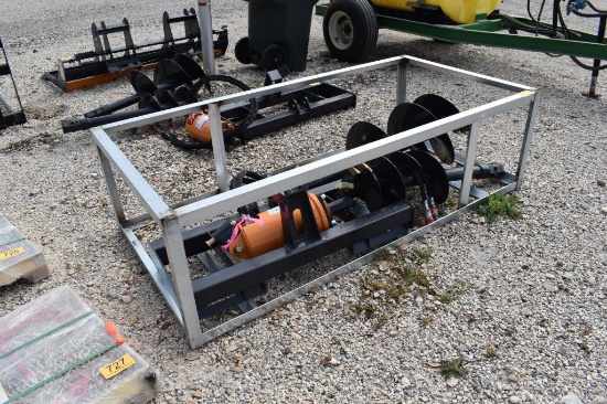 SKID STEER HYDRUALIC POSTHOLE DIGGER W/ 12" AND 18" AUGER